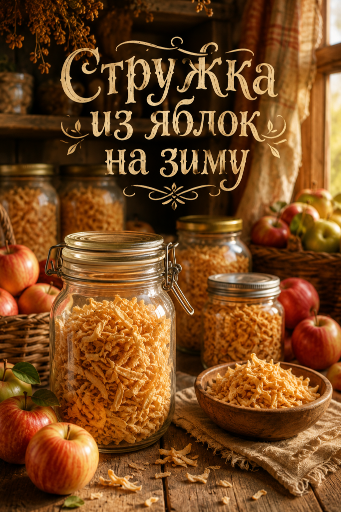 стружка из яблок на зиму в стеклянных банках