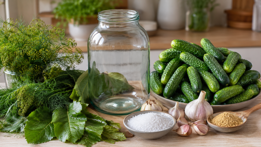 продукты для холодного квашения огурцов в банке