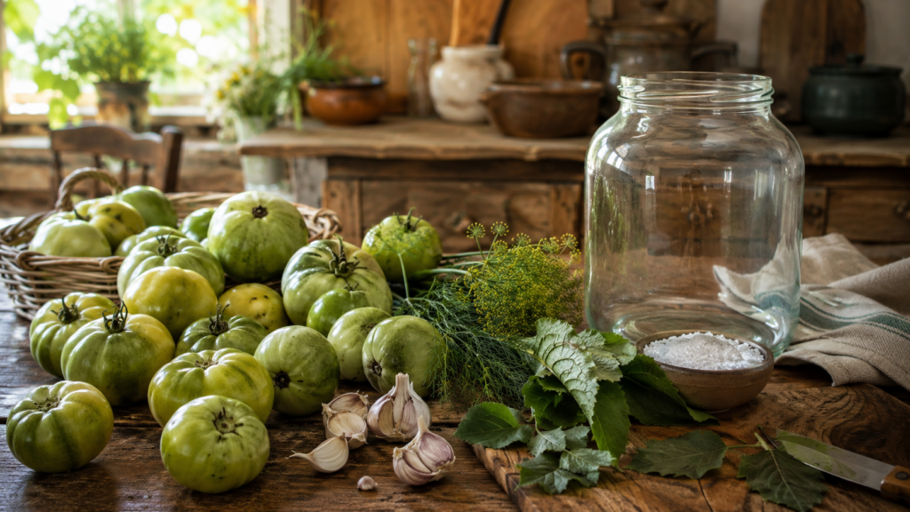 продукты для холодного квашения зелёных помидоров