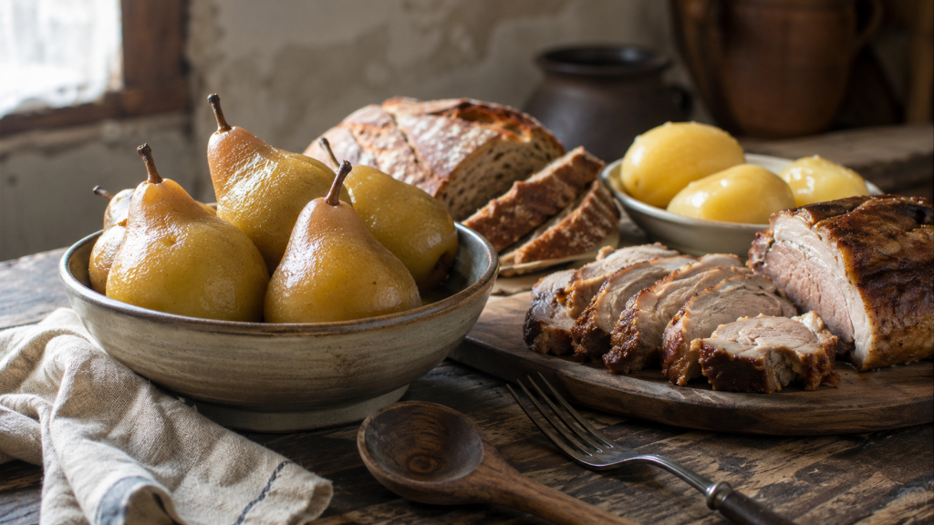 готовые мочёные груши к мясу и картофелю